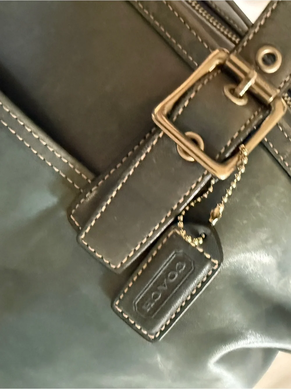 Coach Hampton Blue Leather Tote - Picture 8 of 13
